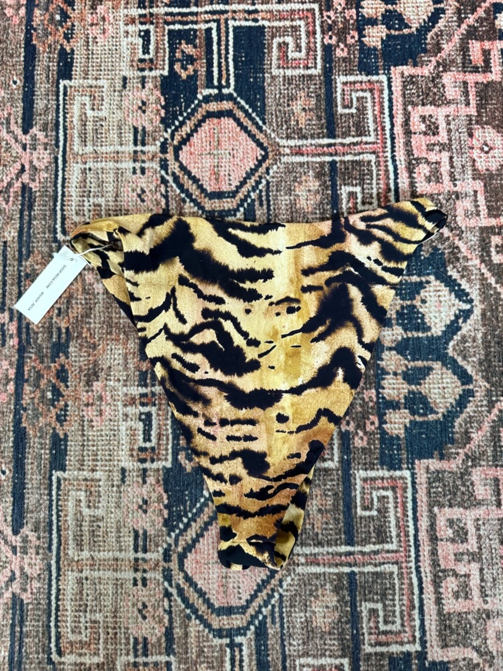Resa Betsey Tiger Animal Print High Rise Bikini Bottoms M NWT - Picture 2 of 3